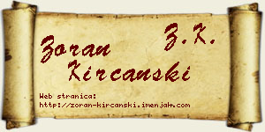 Zoran Kirćanski vizit kartica